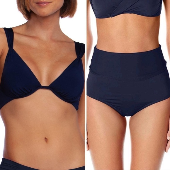 Trina Turk Convertible Roll Down High Waist Bikini - Picture 1 of 7